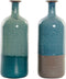 Vaas DKD Home Decor Porselein Blauw Groen 11 x 11 x 30 cm (2 Stuks)