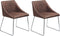 Set van 2 eetkamerstoelen ARCATA Kunstleer Donkerbruin