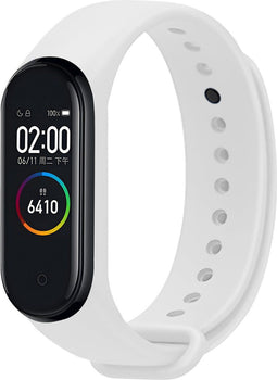 iMoshion Bandje Geschikt voor Xiaomi Mi Band 3 / 4 - iMoshion Siliconen band inkliksysteem ronde sluiting - Wit