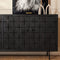 Dressoir Evan 220 cm - Dressoir zwart - Dressoir mangohout