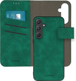 iMoshion Hoesje Geschikt voor Samsung Galaxy A55 Hoesje Met Pasjeshouder - iMoshion Uitneembare 2-in-1 Luxe Bookcase - Donkergroen