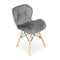Fluwelen eetkamerstoelen grijs - Set van 4