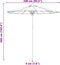 vidaXL - Tuinparasol - Crème - Wit - 240x260 - cm - in - Bamboe