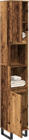 vidaXL - Badkamerkast - 30x30x190 - cm - bewerkt - hout - oud - houtkleurig