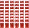 vidaXL - Jampotten - met - wit - met - rode - deksels - 48 - st - 230 - ml - glas