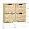 SoBuy FSR100-N - Schoenenkast - 8 Planken - Naturel Hout