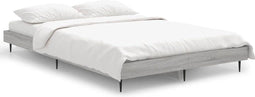 vidaXL - Bedframe - bewerkt - hout - grijs - sonoma - eikenkleurig - 120x190 - cm