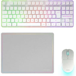 Mars Gaming MCPWTKLWES - Gaming Pack - Toetsenbord Muis Muismat - Wit (3 stuks)