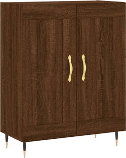 vidaXL - Dressoir - 69,5x34x90 - cm - bewerkt - hout - bruin - eikenkleur