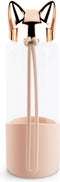 Balvi Drinkfles Cat 350 Ml Glas Transparant/roségoud