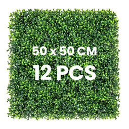 Coast Kunstgras Muurpanelen - Imitatie Gardenia Topiary - 12 stuks 50 x 50 cm Groen (12 stuks)