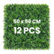 Coast Kunstgras Muurpanelen - Imitatie Gardenia Topiary - 12 stuks 50 x 50 cm Groen (12 stuks)