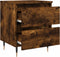 vidaXL - Nachtkastje - 40x35x50 - cm - bewerkt - hout - gerookt - eikenkleurig