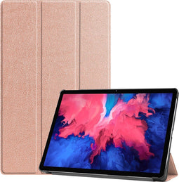 imoshion Tablet Hoes Geschikt voor Lenovo Tab P11 Plus / Tab P11 - imoshion Trifold Bookcase - Rosé goud /Rosé Goud