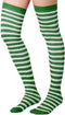 Dressforfun - Overknee-kousen - Blikdicht groen-wit gestreept - Maat M
