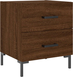 vidaXL - Nachtkastje - 40x35x47,5 - cm - bewerkt - hout - bruin - eikenkleur