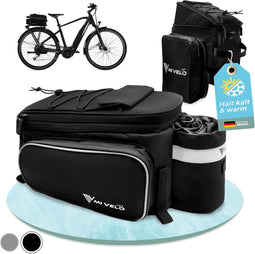 MIVELO Fietstas Bagagedrager - Geïsoleerd - Tot 20L - Waterafstotend - Zwart - 40 x 22 x 20 cm
