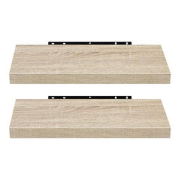Eugad Set van 2 Zwevende Wandplanken - Modern Eikenhout - Geel - 60 x 22,9 x 3,8 cm