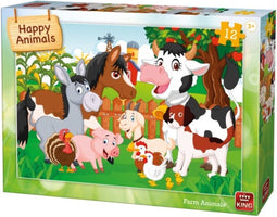 King - Kinderpuzzel Farm Animals - 12 stukjes - Multicolor