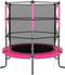 Trampoline met veiligheidsnet rond 140x160 cm roze