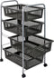 Metaltex - Opbergtrolley - Superjumbo - Opbergkar - met 4 kunststof manden - Metallic