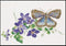 Thea Gouverneur - Borduurpakket met telpatroon - 438A - Voorgesorteerde DMC Garens - Vlinder Clematis - Aida - 29 cm x 18 cm - DIY Kit