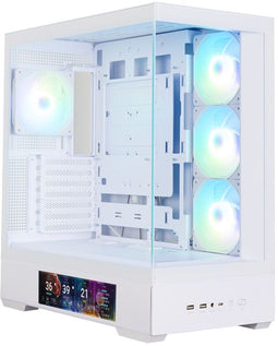 Zalman P40 DS - ATX Semi-toren doos - LCD aanraakscherm - Wit