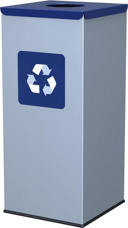 Alda Square Prullenbak 60L blauw, gemakkelijk afval scheiden – recyclen, afvalbakken, vuilnisbak,