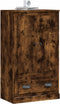 vidaXL - Hoge - kast - 60x35,5x103,5 - cm - bewerkt - hout - gerookt - eikenkleurig