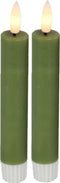 Countryfield Led dinerkaarsen - 2x st- groen -H15cm - afstandsbediening