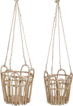 Mica Decorations Arielli Manden - H19xØ21 cm - Bruin - Set van 2
