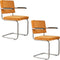 Zuiver Ridge Rib Eetkamerstoelen met armleuning Geel - Set van 2