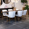 Richmond Interiors Eettafel Blackbone brass ovaal 230 (Black rustic)