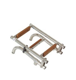 Allpa RVS Zwemtrap - 3 treden - Teak treden - Buis diameter 22 mm
