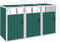 vidaXL - Afvalbakberging - driedubbel - 213x81x121 - cm - staal - groen