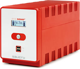 Salicru SPS SOHO+ - Line-interactive UPS 1200 VA - 720 W met dual USB lader - Rood