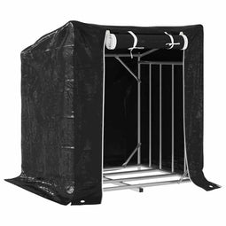 vidaXL - Haardhoutrek - met - regenhoes - 100,5x80,5x110,5 - cm - staal