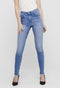 ONLY ONLBLUSH LIFE MID SK AK RAW REA4347 Dames Jeans - Skinny ankle - Geruwde randen - Maat W26 X L34