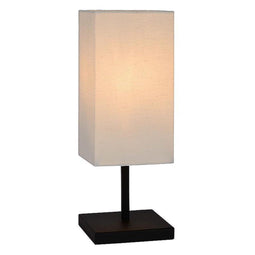 Atmooz - Tafellamp Francesco - Slaapkamer / Woonkamer - Industrieel - Zwart en witte kap - Hoogte 39cm - Metaal