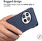 iMoshion Hoesje Geschikt voor OnePlus 12 Hoesje Siliconen - iMoshion Rugged Shield Backcover - Donkerblauw