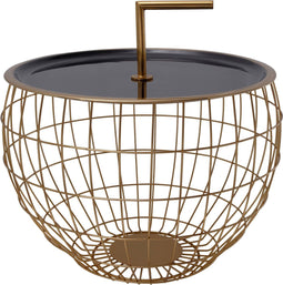 Hearthome & Living - Bijzettafel Nouk - Zwart/Goud - 49,5x49,5x37cm (LxBxH)
