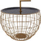 Hearthome & Living - Bijzettafel Nouk - Zwart/Goud - 49,5x49,5x37cm (LxBxH)