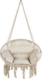 Outtec® Hangstoel - Schommel met Kussens - 62cm Diameter - tot 150 kg - 100% Katoen - Beige