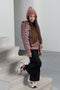 Nono Bella - Meisjes Jas - Waterafstotend met capuchon - Vintage roze luipaardprint - Maat 134/140