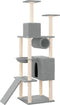 vidaXL - Kattenmeubel - met - sisal - krabpalen - 168 - cm - crèmekleurig