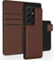 Accezz Samsung Galaxy S21 Ultra - 2 in 1 Wallet Bookcase - Echt Nappa leer - Bruin