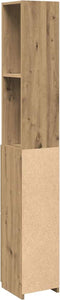 vidaXL - Badkamerkast - 25x25x170 - cm - bewerkt - hout - artisanaal - eikenkleurig