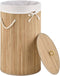Juskys Curly-Round - Bamboe Wasmand - 55 Liter - Natuurkleur