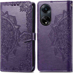 iMoshion Hoesje Geschikt voor Oppo A98 Hoesje Met Pasjeshouder - iMoshion Mandala Bookcase - Paars