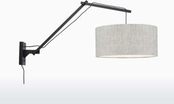 GOOD&MOJO Wandlamp Andes - Bamboe Zwart/Naturel - 95x47x55cm - Binnen Scandinavisch,Bohemian